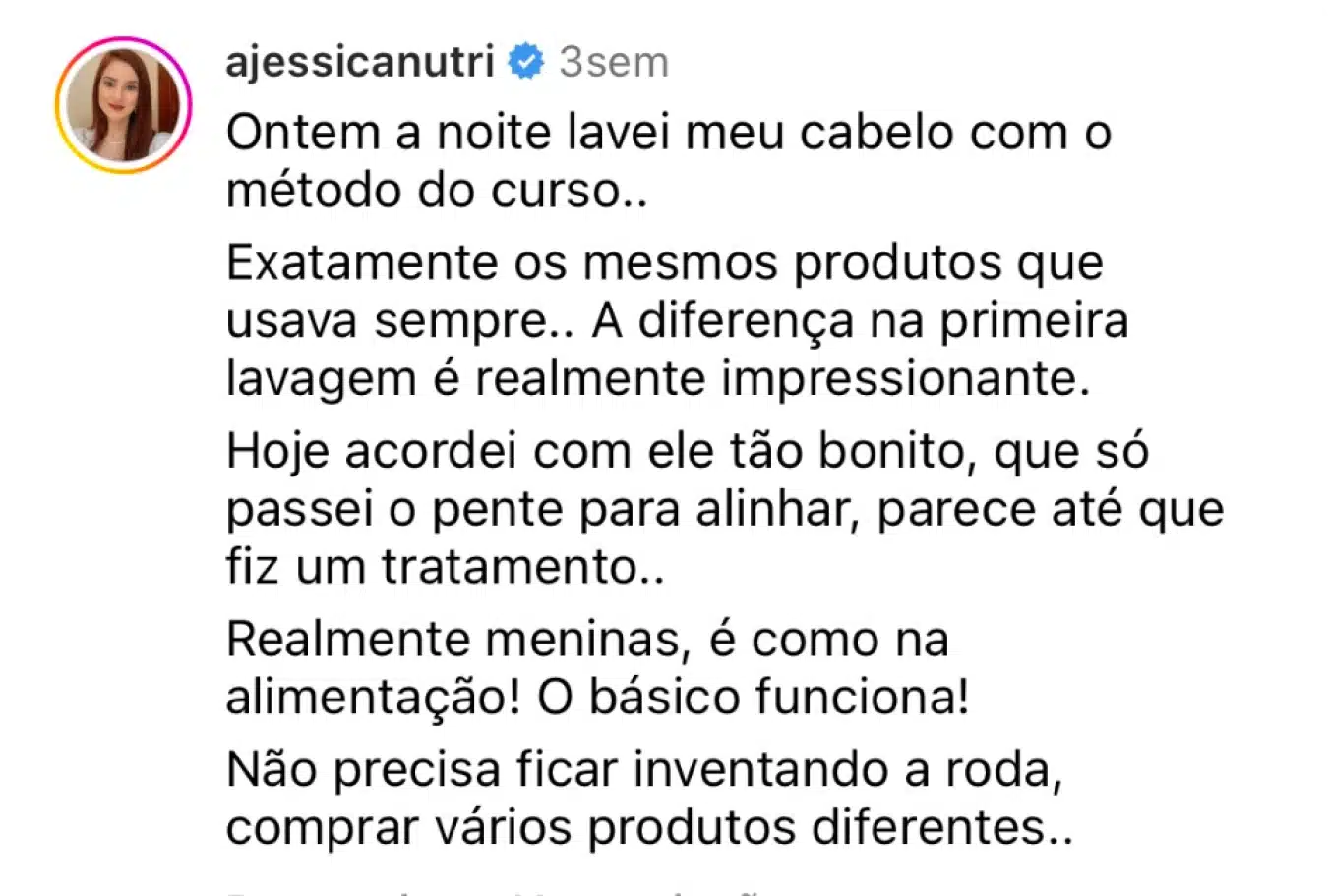 Nicole Freya - Cabelo dos Sonhos em Casa - Feedback 1